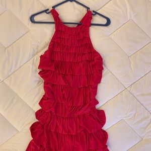 Fuchsia Ruffled Cocktail Dress